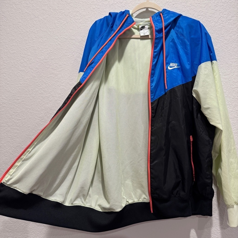 Nike Sportswear Windrunner Hooded Zip Up Jacket Athletic Retro Blue Black XL - Picture 8 of 16